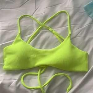 Neon yellow bathing suit top